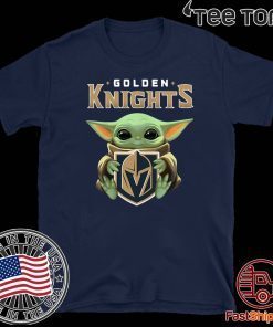 Baby Yoda hug Golden Knights Offcial T-Shirt