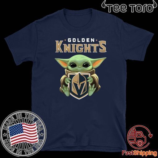 Baby Yoda hug Golden Knights Offcial T-Shirt