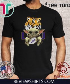 Baby Yoda hug LSU Tigers Unisex T-Shirt