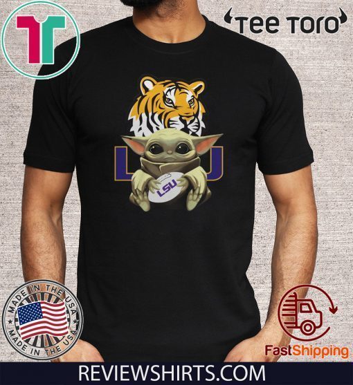 Baby Yoda hug LSU Tigers Unisex T-Shirt