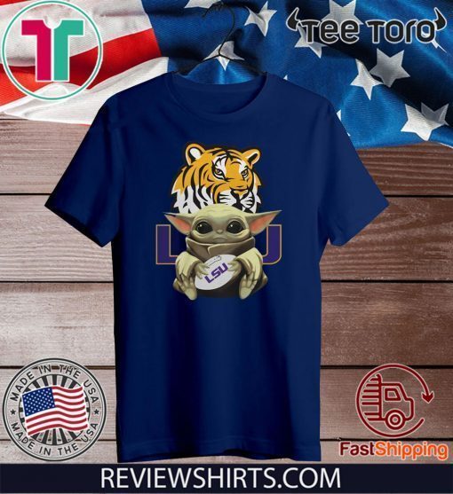 Baby Yoda hug LSU Tigers Unisex T-Shirt