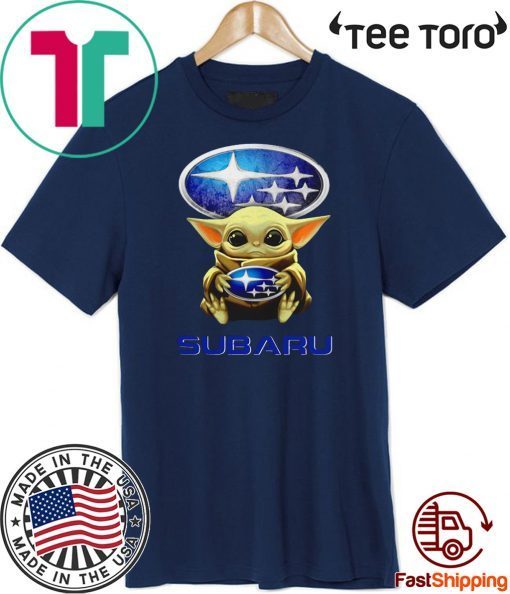 Baby Yoda hugging Subaru T Shirt