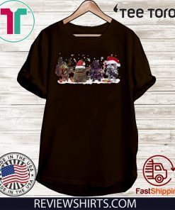 Boba Fett Baby Yoda Darth Vader and Stormtrooper Christmas Tee Shirt