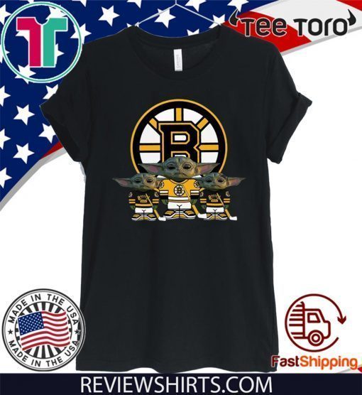 Boston Bruins Logo Baby Yoda 2020 T-Shirt