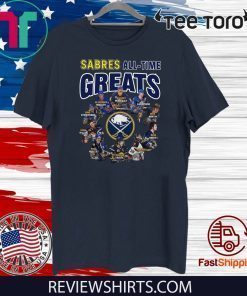 Buffalo Sabres all time great players signatures tee shirts