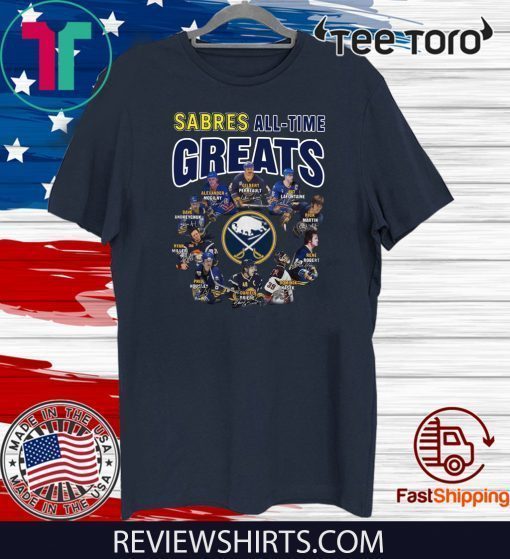 Buffalo Sabres all time great players signatures tee shirts