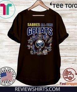 Buffalo Sabres all time great players signatures tee shirts