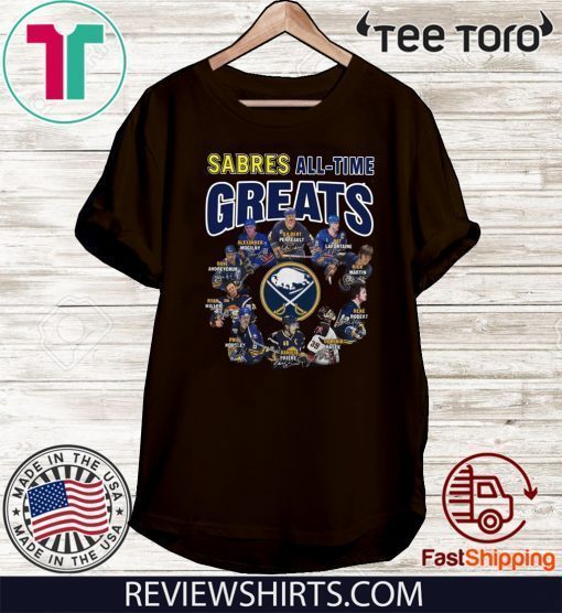 Buffalo Sabres all time great players signatures tee shirts