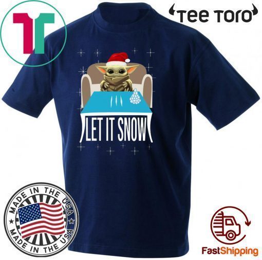 Offcial Cocaine Santa Baby Yoda Let It Snow T Shirt