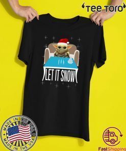 Offcial Cocaine Santa Baby Yoda Let It Snow T Shirt