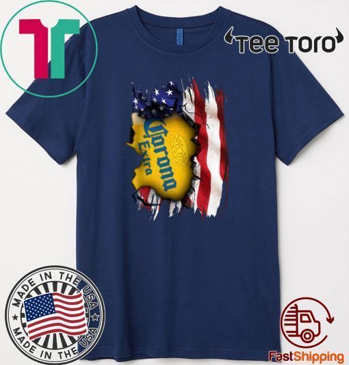 Corona Extra Beer & American Flag For Independence Day T-Shirt