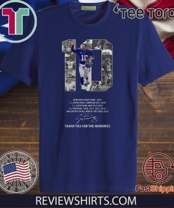 Eli Manning New York Giants 2004 2019 thank you for the memories signature 2020 T-Shirt