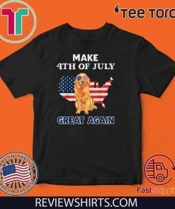 Golden Retriever Make 4th Of July Great Again Dog For T-Shirt