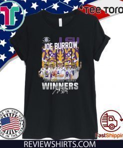 LSU Joe Burrow 2019 Heisman Trophy Winners Signature Tee Shirt