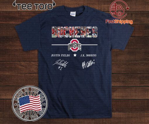 Ohio State Buckeyes Justin fields and Jk Dobbins signatures 2019 T-Shirt