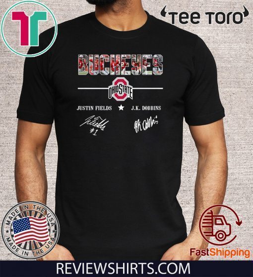 Ohio State Buckeyes Justin fields and Jk Dobbins signatures 2019 T-Shirt