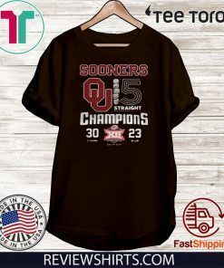 Oklahoma Sooners 5 Straight Champions Offcial T-Shirt