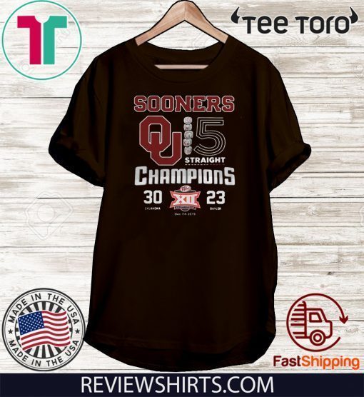 Oklahoma Sooners 5 Straight Champions Offcial T-Shirt