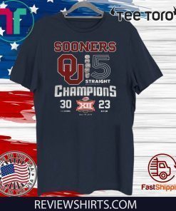 Oklahoma Sooners 5 Straight Champions Offcial T-Shirt