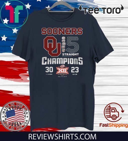 Oklahoma Sooners 5 Straight Champions Offcial T-Shirt