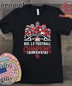 Oklahoma Sooners signatures Big 12 Football Champions 2019 Tee Shirt