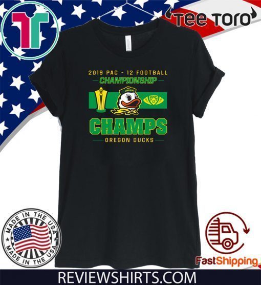 Offcial Oregon Ducks 2019 Pac 12 Championship T-Shirt