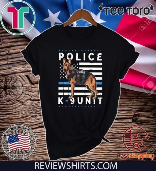 Premium American Flag German Shepherd K-9 Unit Police Thin Blue Line 2020 T-Shirt