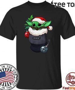 Santa Baby Yoda Santa Stocking Ugly Christmas T-Shirt