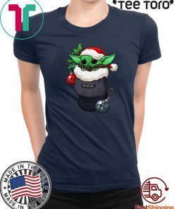 Santa Baby Yoda Santa Stocking Ugly Christmas T-Shirt