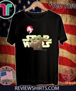 Star Wars Baby Yoda Hand Holding Balloon Mickey Mouse Tee Shirt