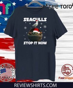 Star Wars Baby Yoda Seagulls Stop It Now Funny T-Shirt