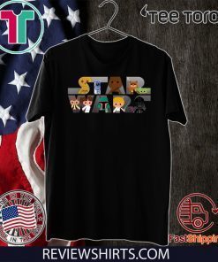 Offcial Star Wars Logo Kawaii Multi Character T-Shirt