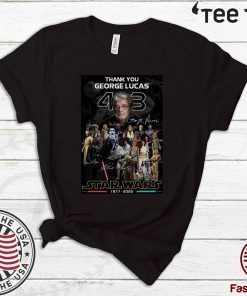 Thank you George Lucas 43 years of Star Wars signature poster T Shirt