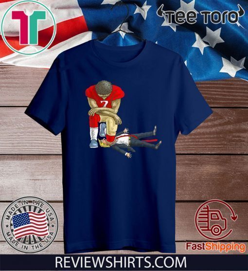 Trump Colin Kaepernick take a knee on mouth Trump Shirt