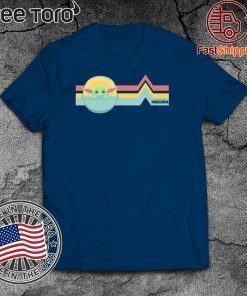 Star wars mandalorian Baby yoda child rainbow chest lines For T-Shirt