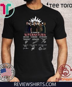 15 Years Of Supernatural 2005 2020 15 Seasons 327 Episodes Signatures Official T-Shirt