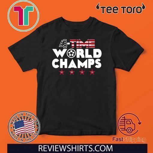 4 Time World Champs Soccer America Flag 2020 T-Shirt