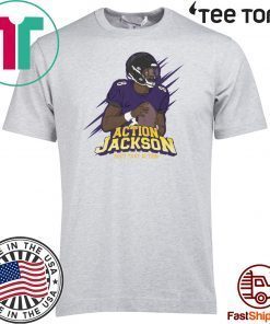 LAMAR JACKSON ACTION JACKSON BOUT THAT ACTION T-SHIRT