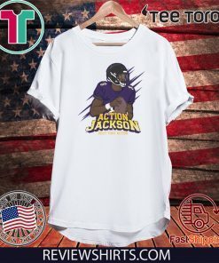 LAMAR JACKSON ACTION JACKSON BOUT THAT ACTION T-SHIRT