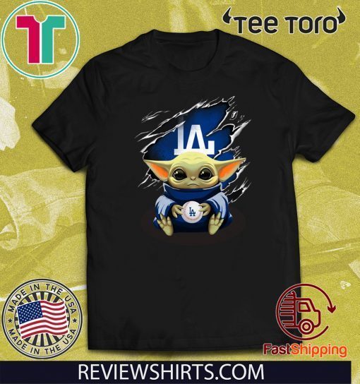 Baby Yoda Blood Inside Los Angeles Dodgers For T-Shirt