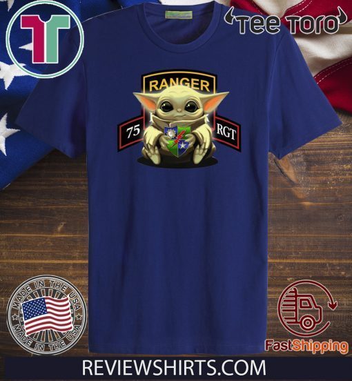 Baby Yoda Hug 75th Ranger Regiment Offcial T-Shirt