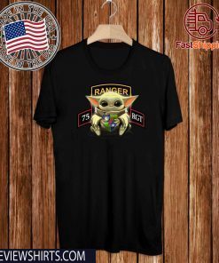 Baby Yoda Hug 75th Ranger Regiment Offcial T-Shirt