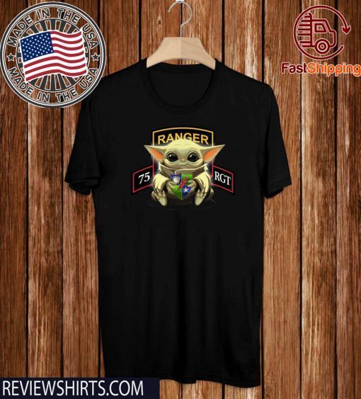 Baby Yoda Hug 75th Ranger Regiment Offcial T-Shirt