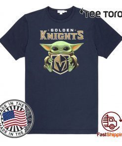 Baby Yoda Hug Golden Knights Shirt T-Shirt