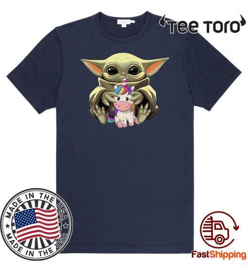 Baby Yoda Hug Unicorn Shirt T-Shirt