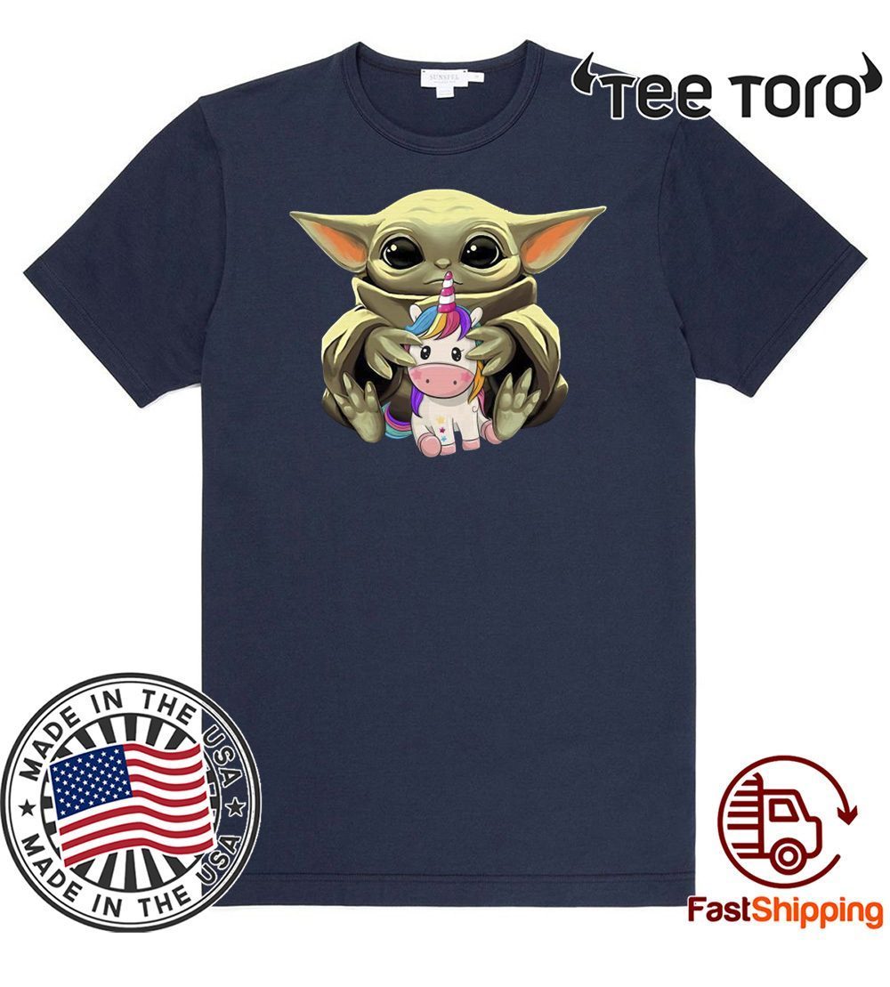 Download Baby Yoda Hug Unicorn Shirt T-Shirt - ShirtElephant Office