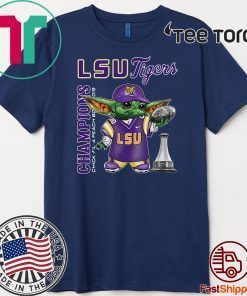 Baby Yoda LSU Tigers Champions Chick Fil A Peach Bowl 2019 For T-Shirt