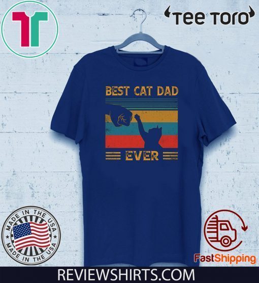 Vintage Best Cat Dad Ever Bump Cat Lover 2020 T-Shirt