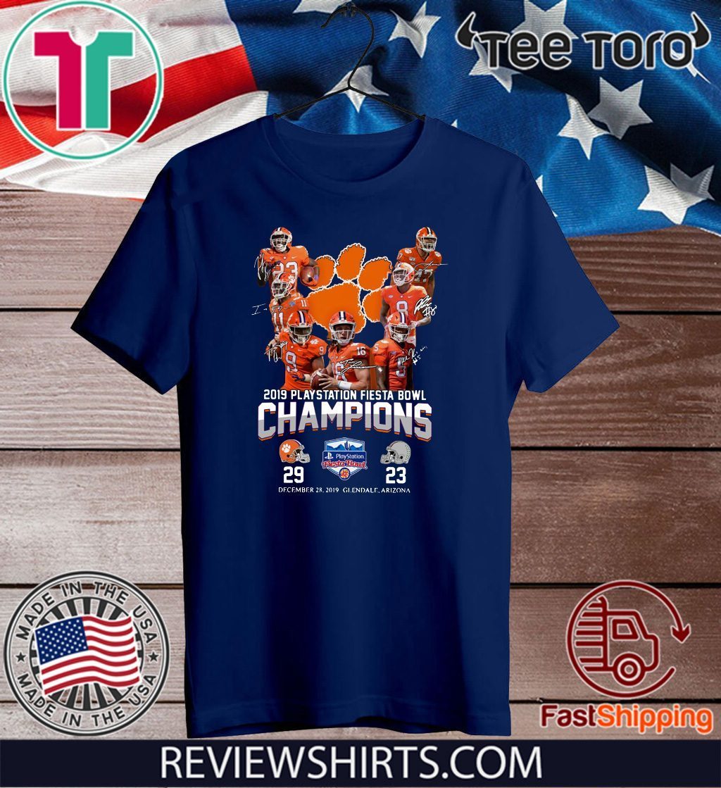 Clemson Tigers 2019 Playstation Fiesta Bowl Champions Shirt T-Shirt ...