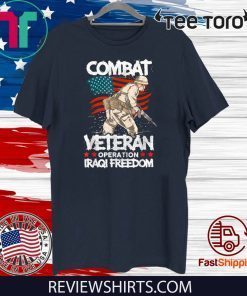 Combat Veteran Iraqi Freedom Military American Flag US T-Shirt